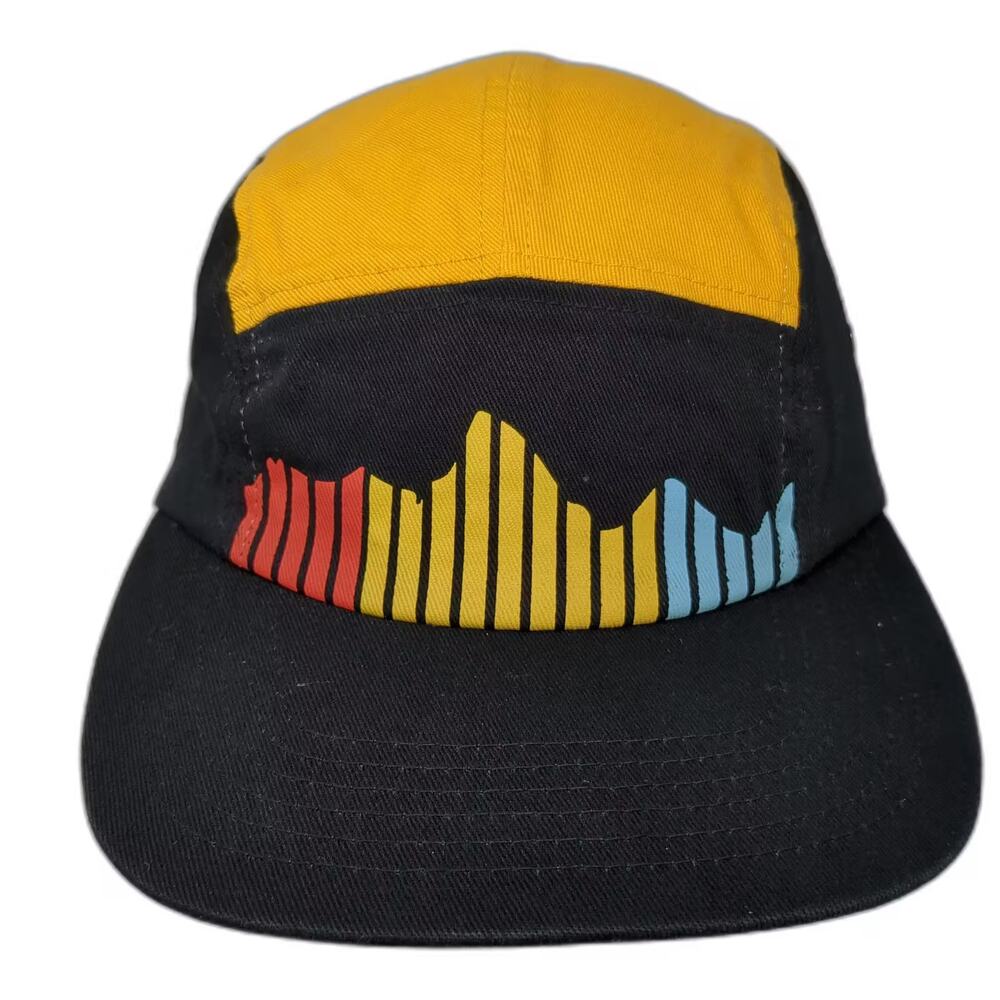 Locale 5 Panel Black Yellow Hat Grand Targhee OS Strapback Cotton Adjustable
